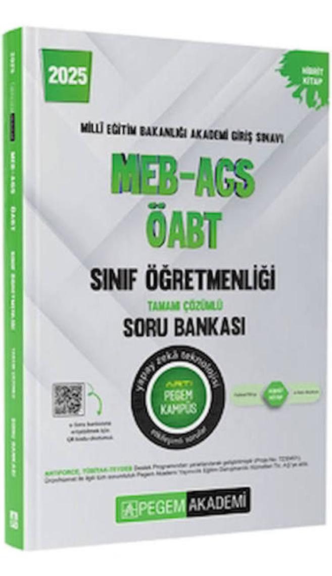 Pegem Akademi Yayıncılık 2025 MEB-AGS-ÖABT Sınıf Öğretmenliği Tamamı Çözümlü Soru Bankası