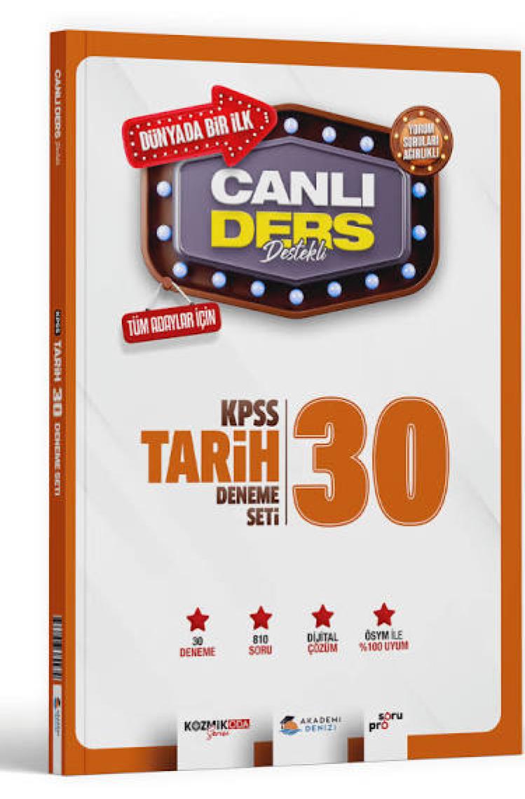 Akademi Denizi Yayınları Kpss Tarih Canlı Ders Süper 30 Deneme Seti