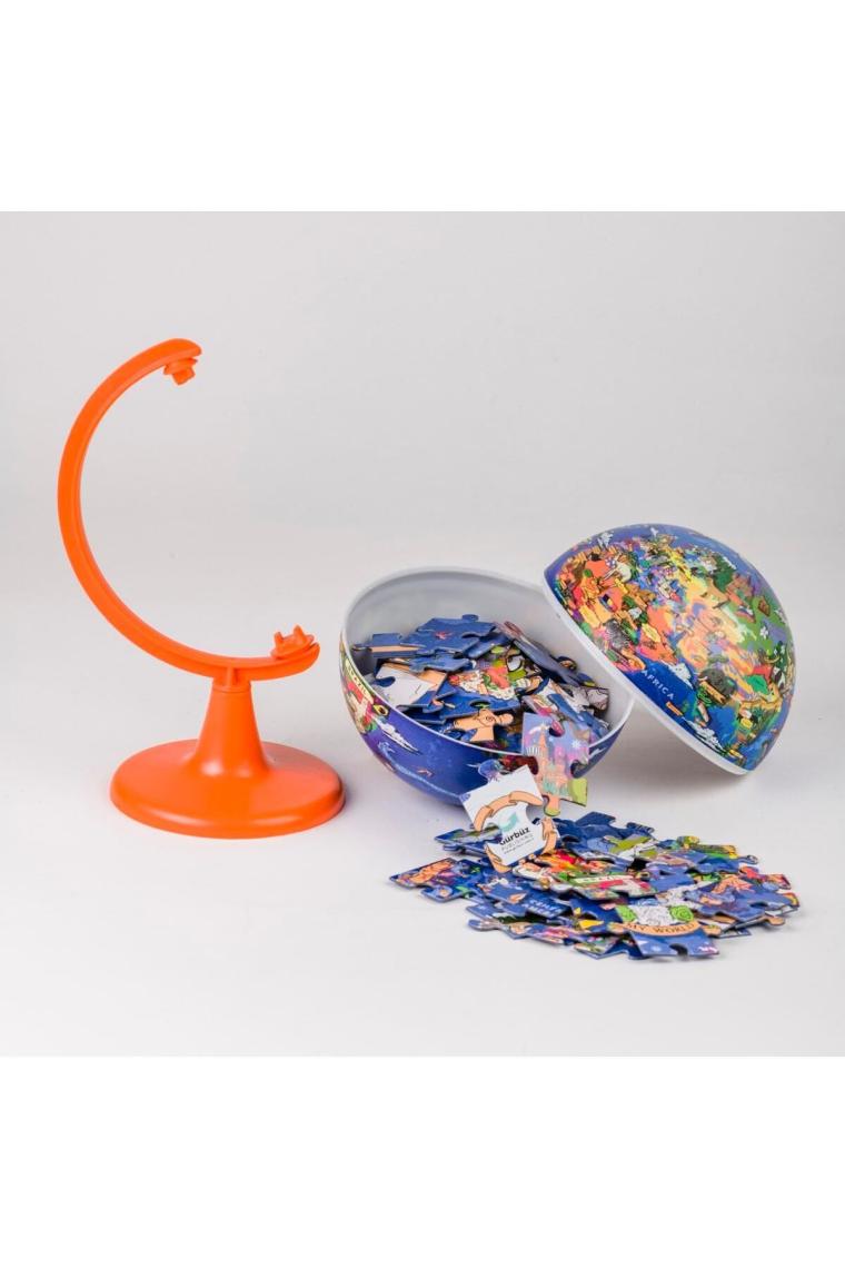 Gürbüz Yayınları My World Globe + Puzzle (15 cm GLOBE-100 Pcs Puzzle)