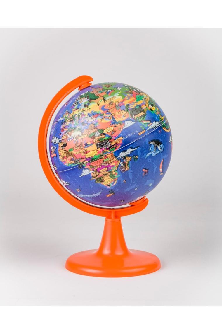 Gürbüz Yayınları My World Globe + Puzzle (15 cm GLOBE-100 Pcs Puzzle)