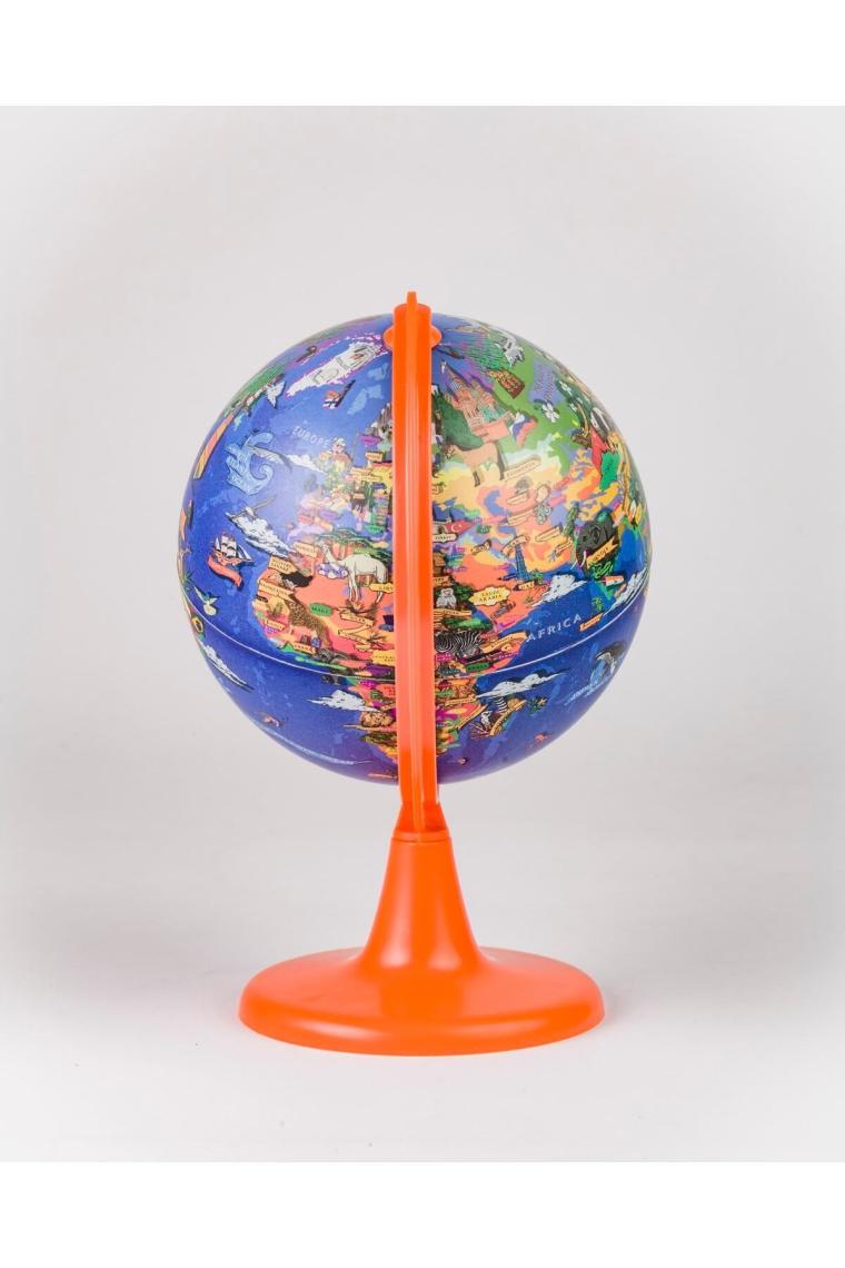 Gürbüz Yayınları My World Globe + Puzzle (15 cm GLOBE-100 Pcs Puzzle)