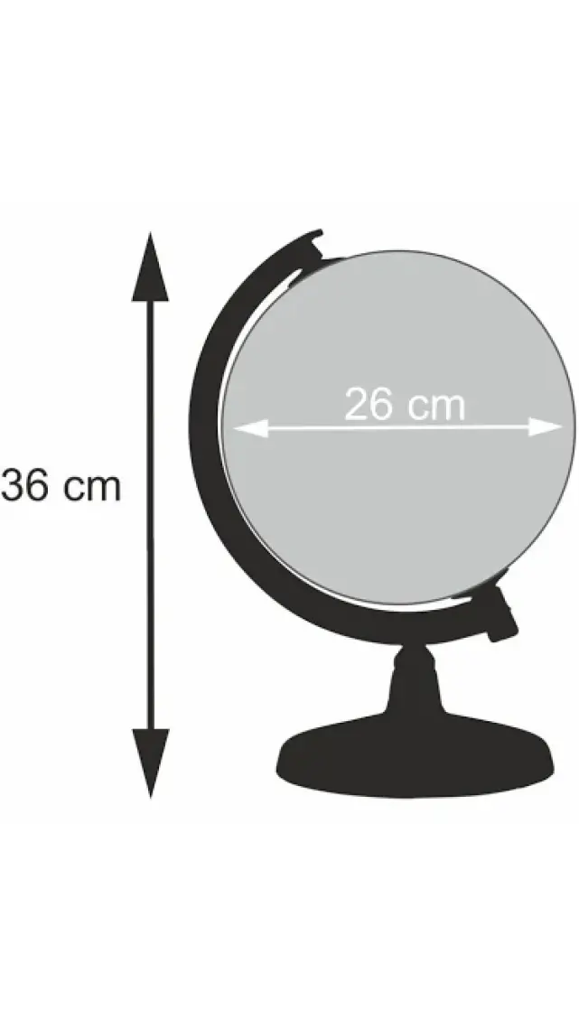 Artı Işıksız Fiziki Dünya Küre Yerküre 26 cm