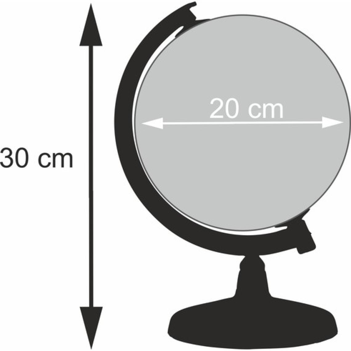 Artı Işıksız Antik Dünya Küre Yerküre 20 cm