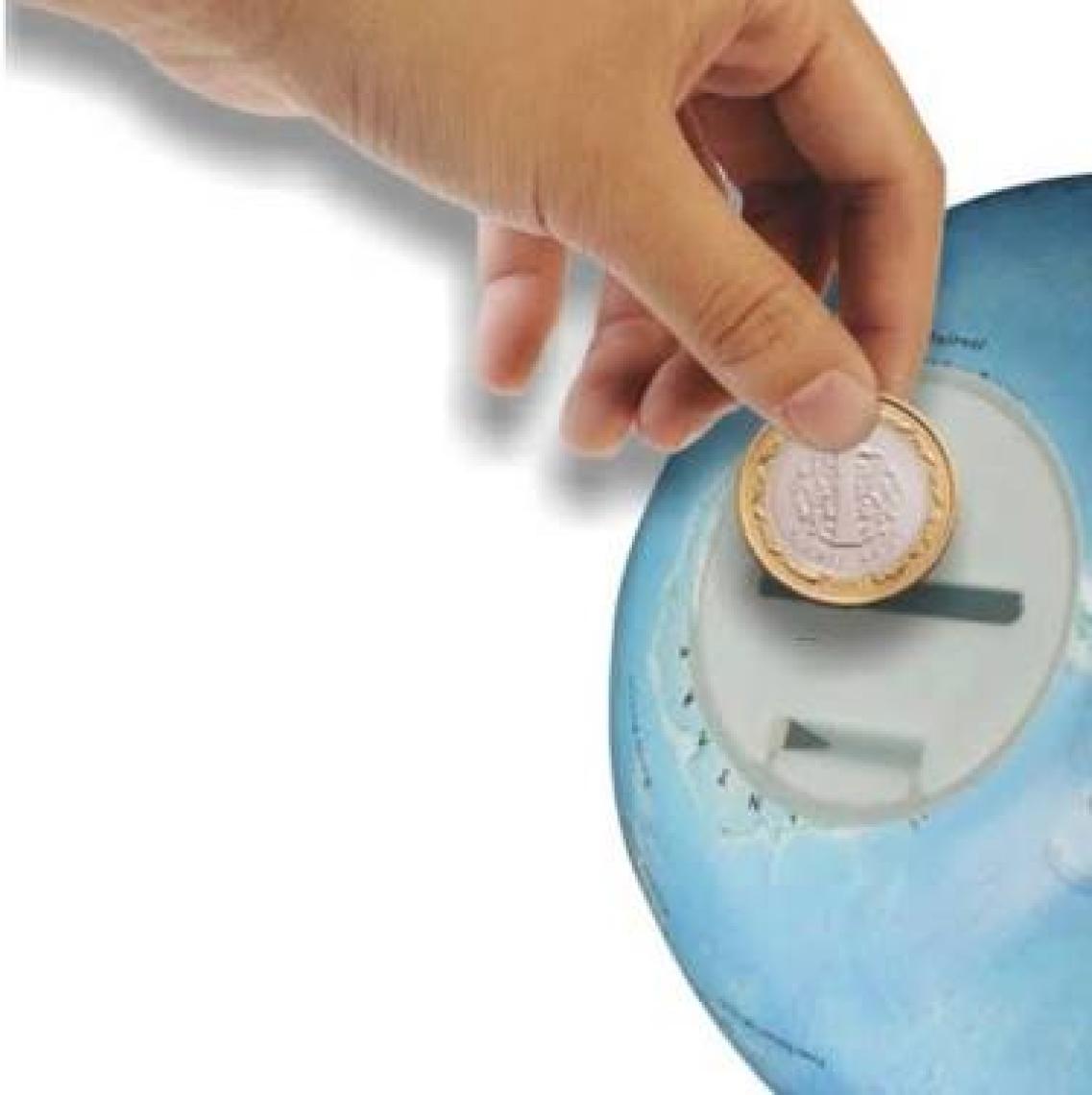 Gürbüz Dünya Kumbara Küre 10cm-Antik