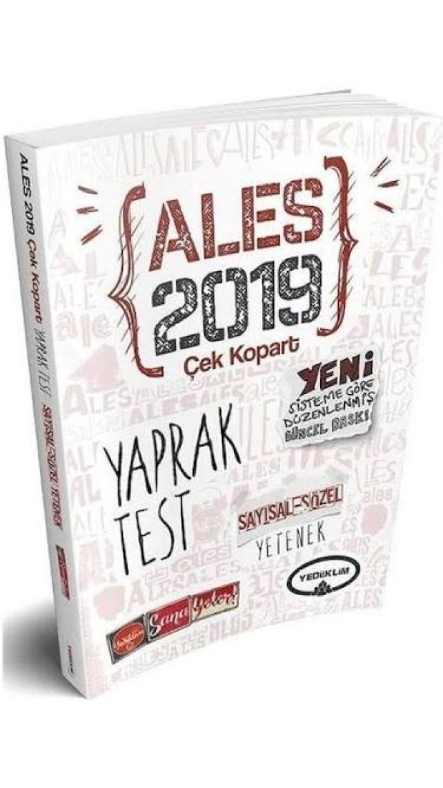 Yediiklim Yayınları 2019 ALES Sayısal Yetenek-Sözel Yetenek Çek Kopart Yaprak Test