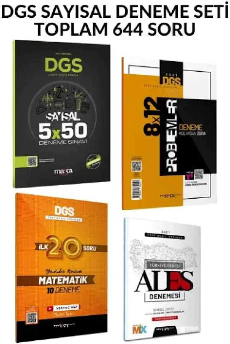 Marka Yayınları 2025 DGS Sayısal 5x50 Deneme Sınavı Tamamı PDF Çözümlü Açıklanan Yeni Müfredat