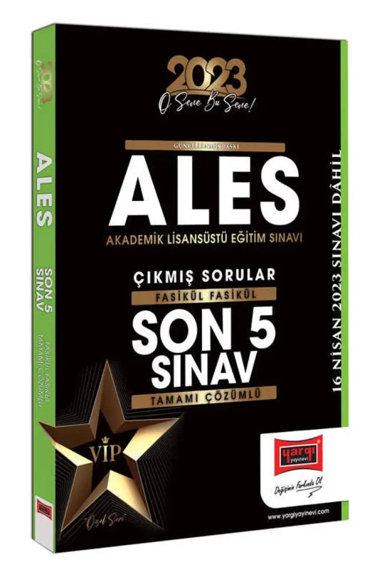 Yargı 2023 ALES Fasikül Fasikül Tamamı Çözümlü Son 5 Sınav Çıkmış Sorular Yargı Yayınları