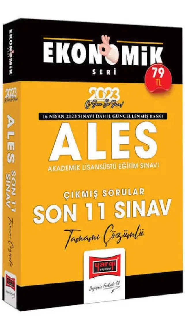 Yargı Yayınevi 2023 ALES Ekonomik Seri Tamamı Çözümlü Son 11 Sınav Çıkmış Sorular