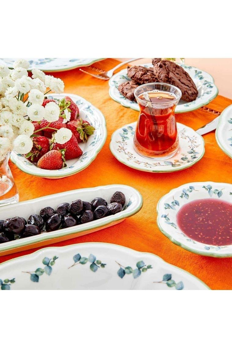 Ocaliptus Stoneware 26 Parça 6 Kişilik Kahvaltı Takımı Yeşil