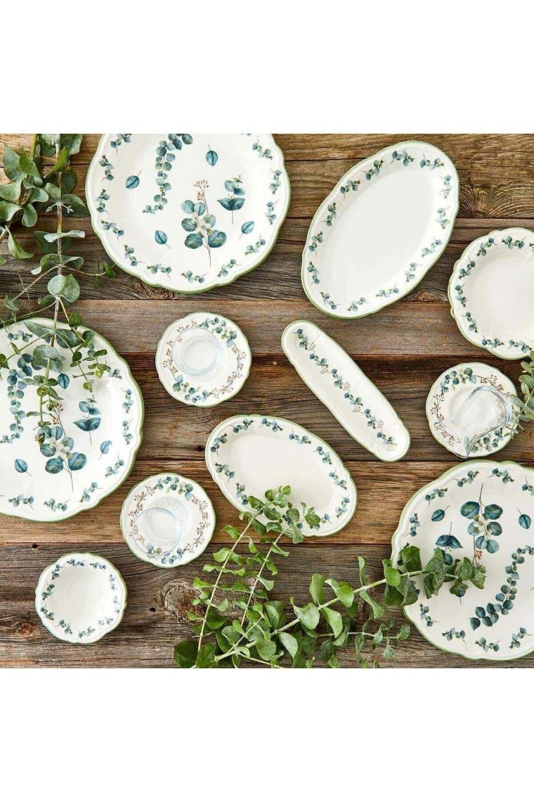 Ocaliptus Stoneware 26 Parça 6 Kişilik Kahvaltı Takımı Yeşil