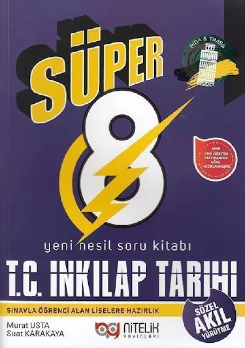 Nitelik Yayınları 8. Sınıf Süper T. C. İnkılap Tarihi ve Atatürkçülük Soru Kitabı - Murat Usta - Suat Karakaya