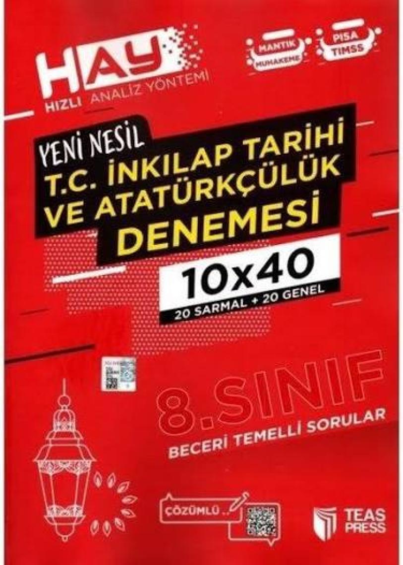Teas Press Yayınları 8. Sınıf İnkılap Tarihi Denemesi 40 Adet