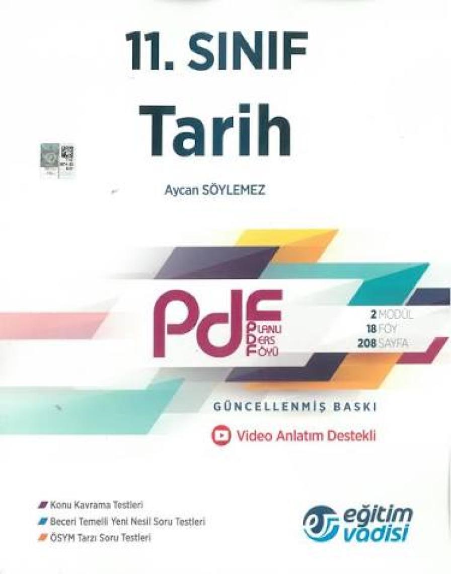 Eğitim Vadisi Yayınları 11.Sınıf PDF Tarih Video Anlatım Destekli
