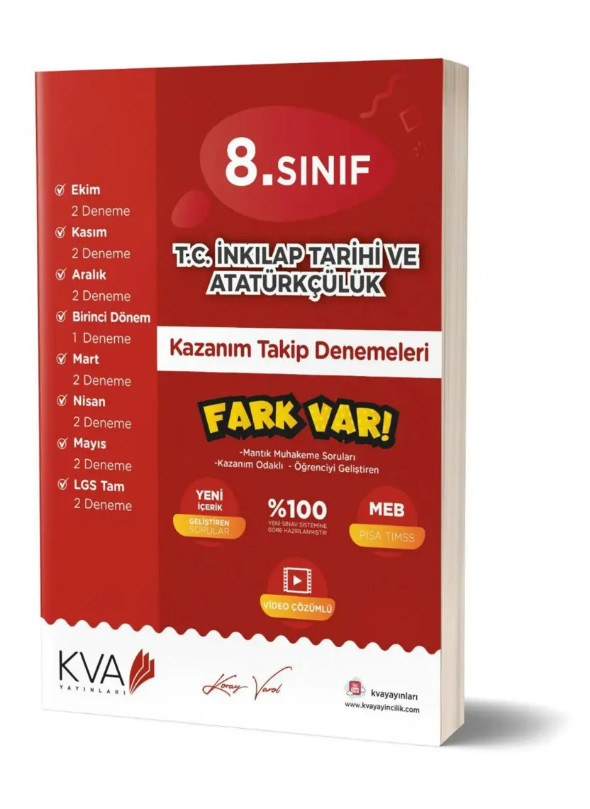 Koray Varol Akademi  8.Sınıf Inkilap Tarihi ve Atatürkçülük Kazanım Takip Denemeleri