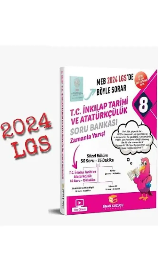 Sinan Kuzucu Yayınları LGS 2024  T.C. İnkılap Tarihi Ve Atatürkçülük Soru Bankası