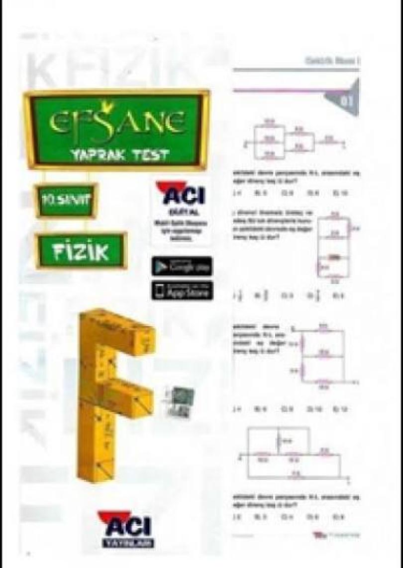 Açı Yayınları 10. Sınıf Fizik Çek Kopar Yaprak Test