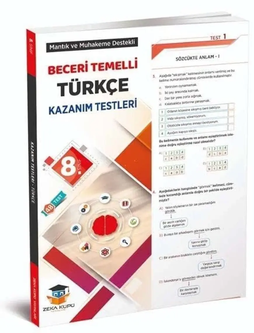 Zeka Küpü Yayınları 8.Sınıf LGS Türkçe Beceri Temelli Kazanım Testleri