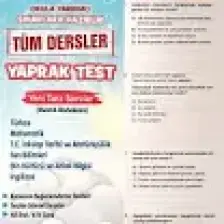 Bulut Eğitim ve Kültür Yayınları Eğitim 8. Sınıf Tüm Dersler Yaprak Test