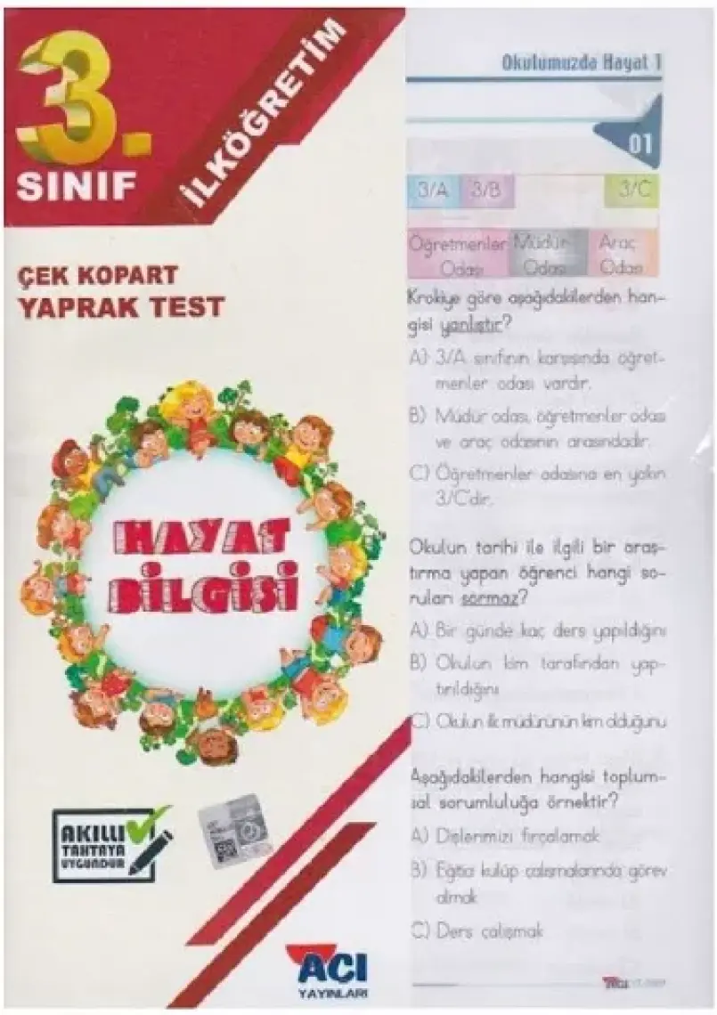 Açı Yayınları 3. Sınıf Hayat Bilgisi Çek Kopart Yaprak Test