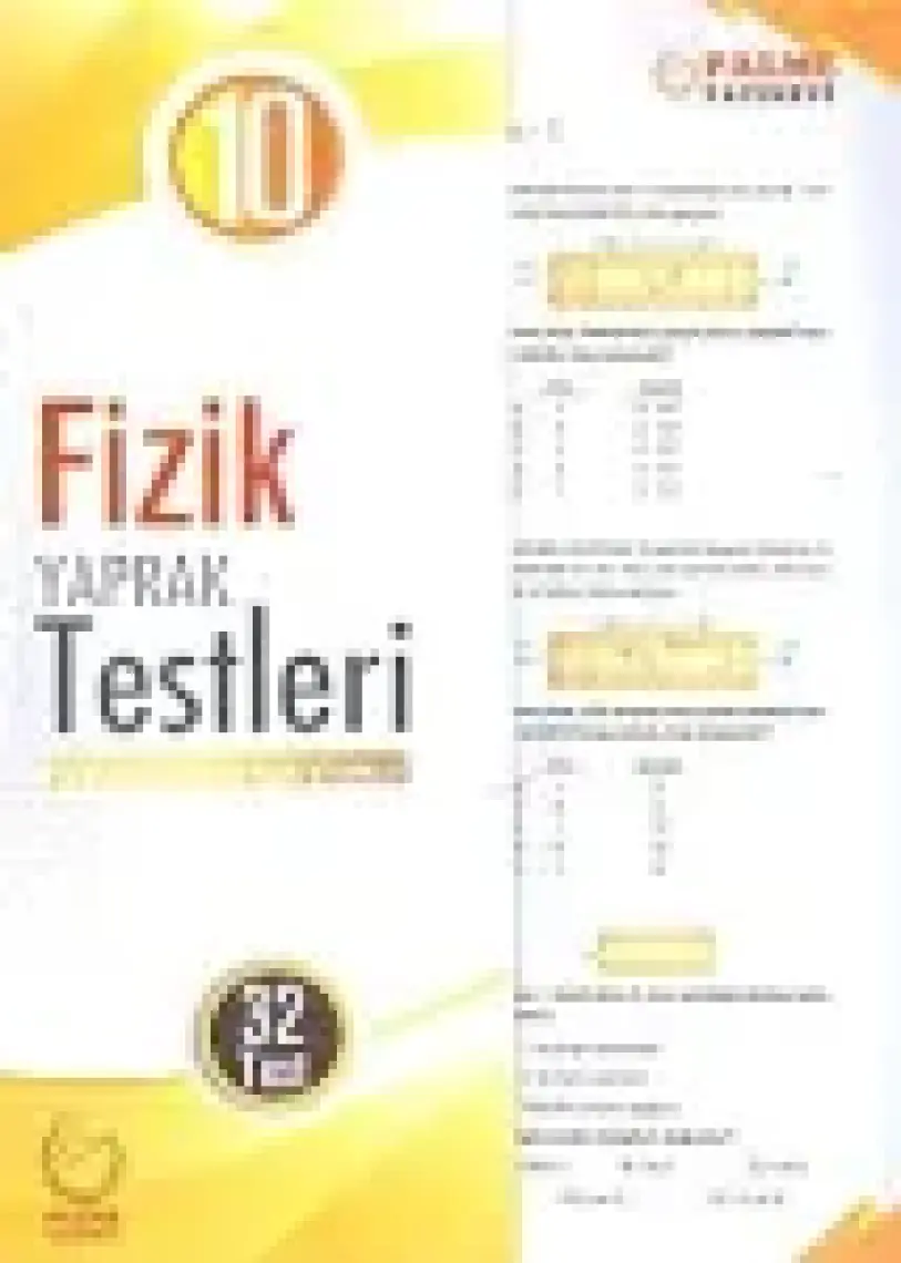 Palme Yayıncılık 10 Sınıf Fizik Yaprak Test