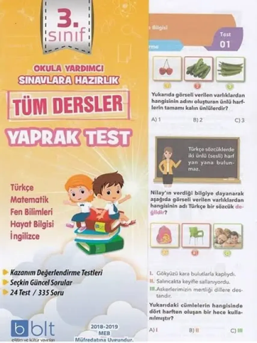 Bulut Eğitim ve Kültür Yayınları Eğitim 3. Sınıf Tüm Dersler Yaprak Test