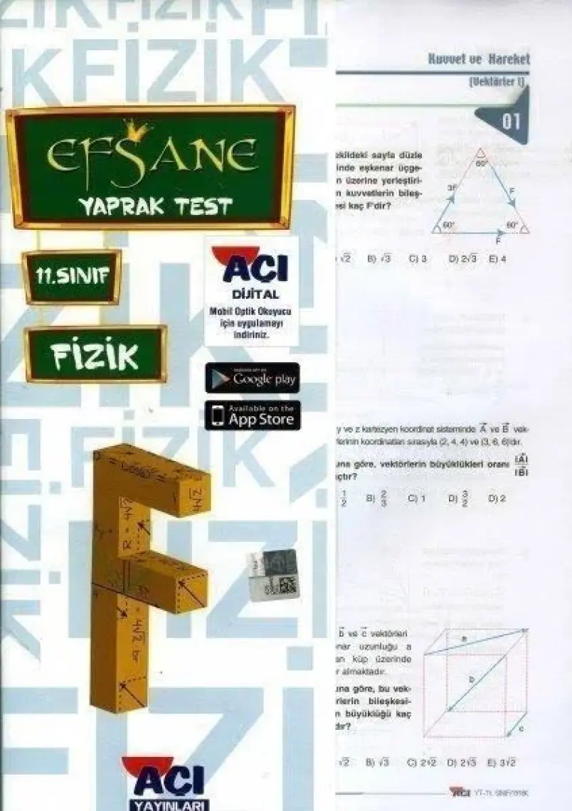 Açı Yayınları 11. Sınıf Fizik Efsane Yaprak Test