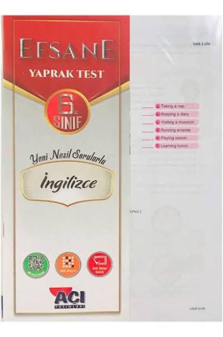 Açı Yayınları 6. Sınıf İngilizce Çek Kopart Yaprak Test