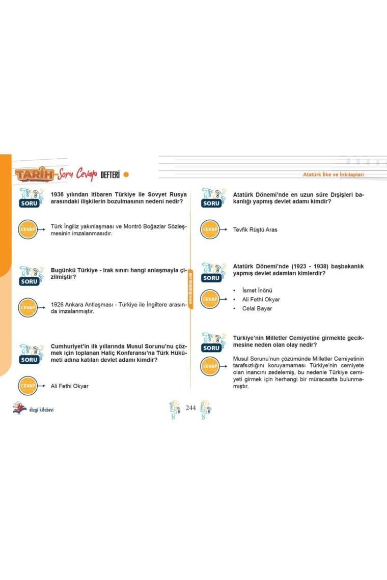 Dizgi Kitap 2024 KPSS Tarih 5 Günde Soru Cevap Defteri