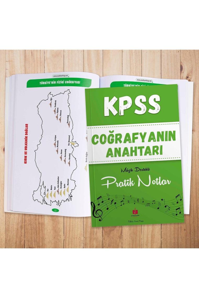 Anahtar Kitaplar Yayınevi 2025 KPSS Coğrafyanın Anahtarı Hafıza Teknikleriyle Müzik Destekli Pratik Notlar