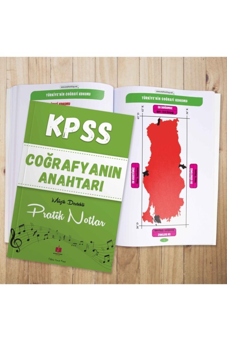Anahtar Kitaplar Yayınevi 2025 KPSS Coğrafyanın Anahtarı Hafıza Teknikleriyle Müzik Destekli Pratik Notlar