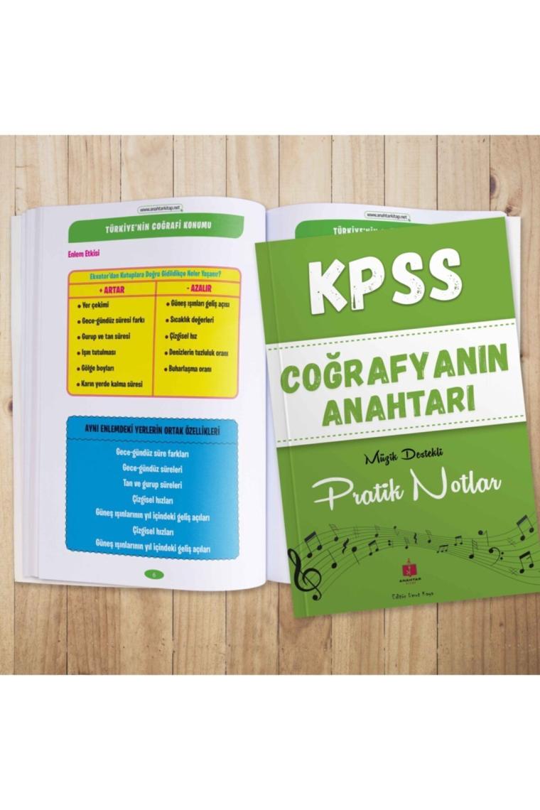 Anahtar Kitaplar Yayınevi 2025 KPSS Coğrafyanın Anahtarı Hafıza Teknikleriyle Müzik Destekli Pratik Notlar