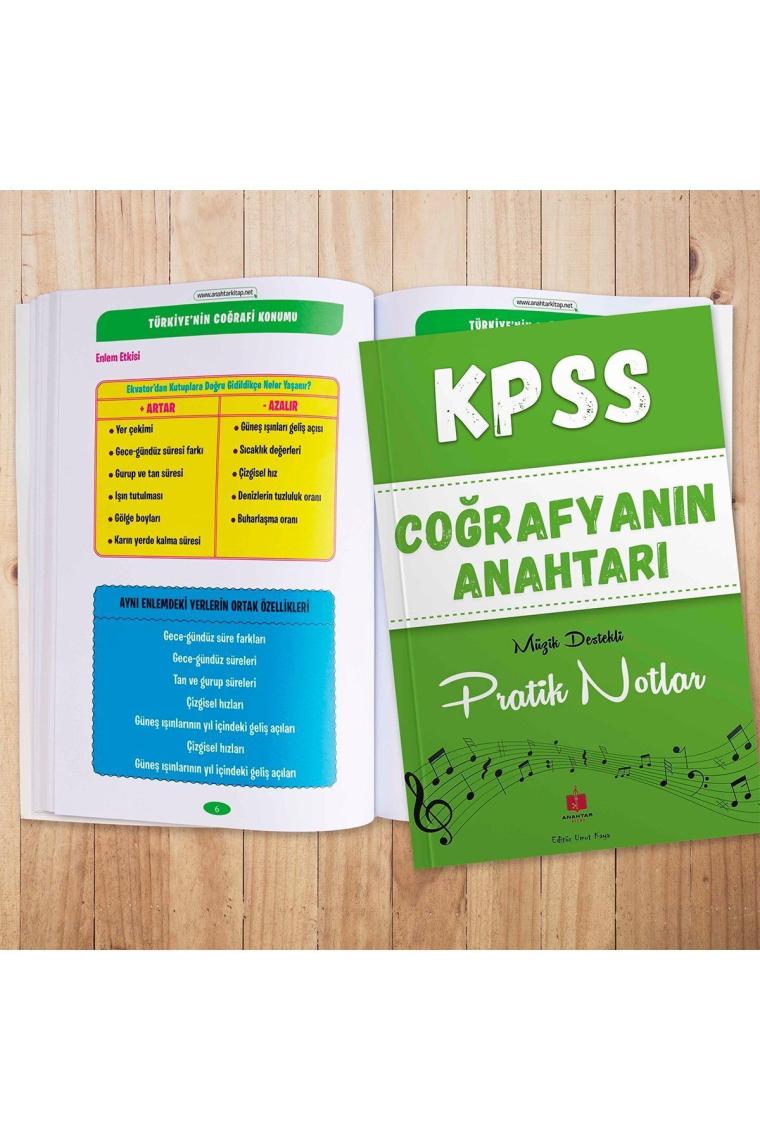 Anahtar Kitaplar Yayınevi 2025 KPSS Coğrafyanın Anahtarı Hafıza Teknikleriyle Müzik Destekli Pratik Notlar