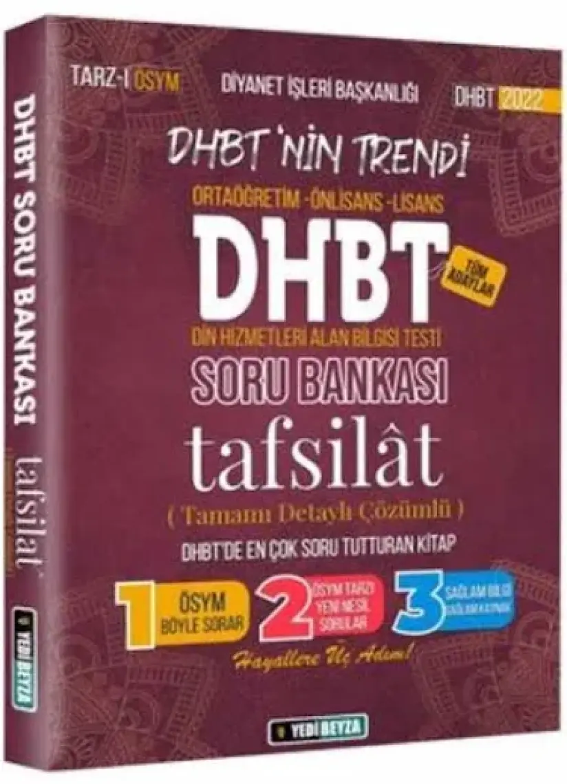 Yedi Beyza Yayınları Dhbt Tafsilât Tamamı Çözümlü Soru Bankası