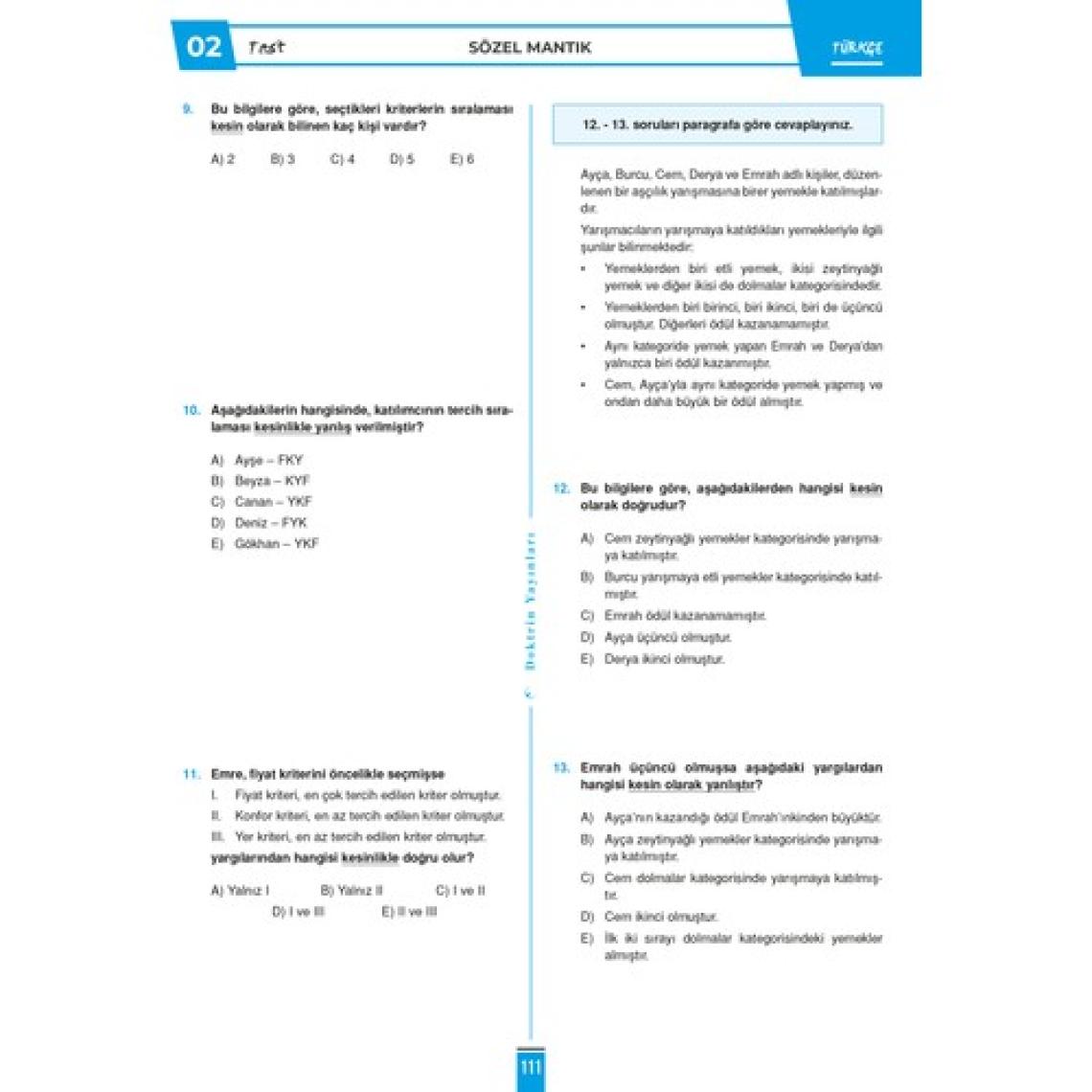 Doktrin Yayınları 2024 KPSS Lisans Genel Kültür Genel Yetenek Tüm Dersler Tek Kitap Soru Bankası (3.000 Soru)