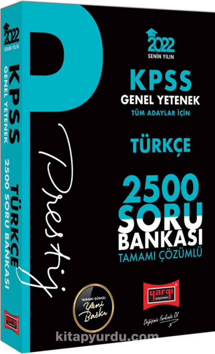 Yargı Yayınevi KPSS 2022 Genel Yetenek Türkçe Prestij Seri Tamamı Çözümlü 2500 Soru Bankası