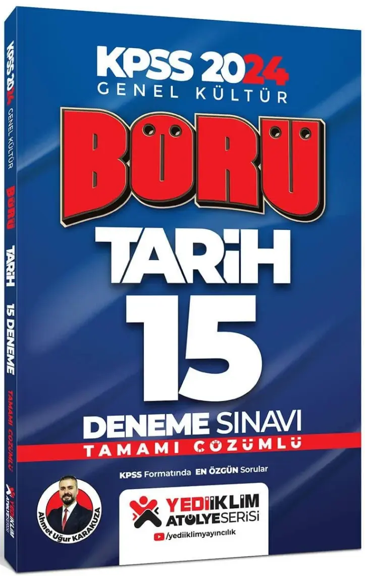 Yediiklim Yayınları 2024 KPSS Genel Kültür Börü Tarih Tamamı Çözümlü 15 Deneme
