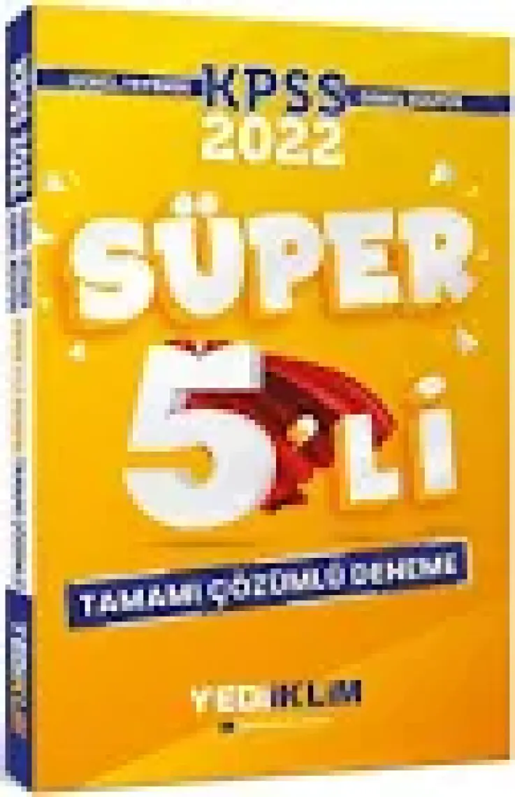 Yediiklim Yayınları KPSS 2022 Genel Yetenek Genel Kültür Tamamı Çözümlü Süper 5'li Deneme