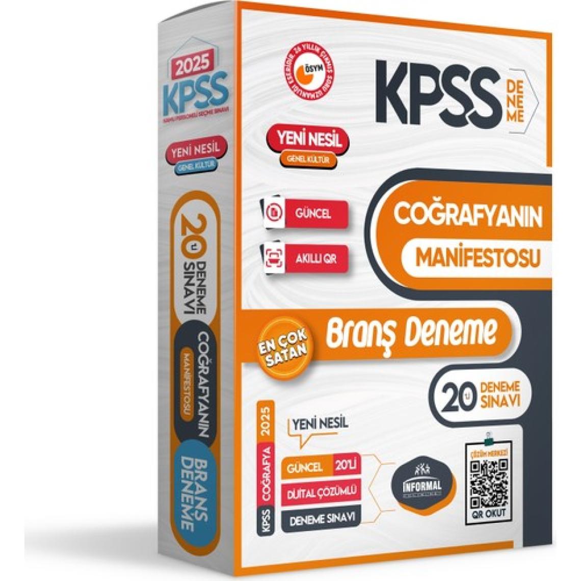 İnformal Yayınları KPSS 2025 Lisans Genel Kültür (Tarih-Cografya-Vatandaşlık) Manifesto 60lı (3x20) Çözümlü Branş Deneme Seti