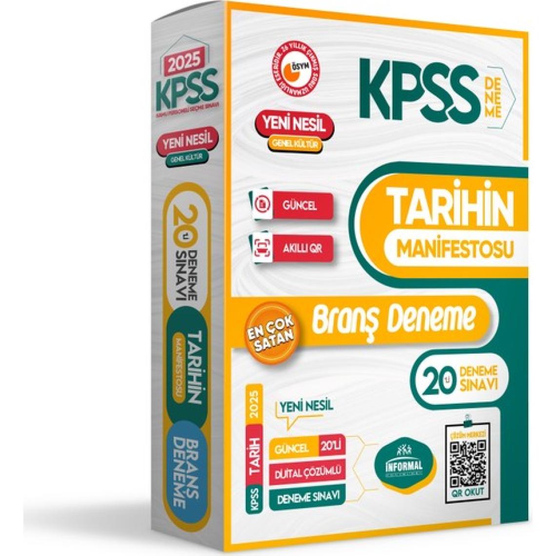 İnformal Yayınları KPSS 2025 Lisans Genel Kültür (Tarih-Cografya-Vatandaşlık) Manifesto 60lı (3x20) Çözümlü Branş Deneme Seti