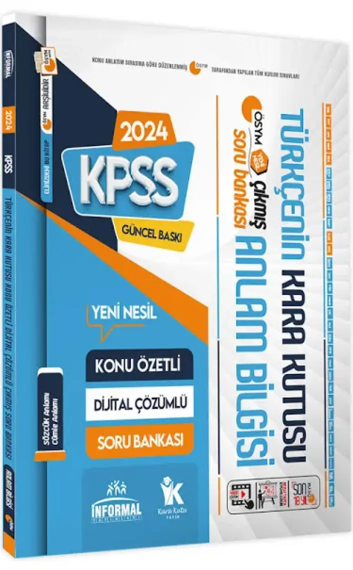 Karakutu Yayınları  KPSS Türkçenin Kara Kutusu Anlam Bilgisi (Sözcük-Cümle) D.çözümlü Konu Özetli Soru Bankası
