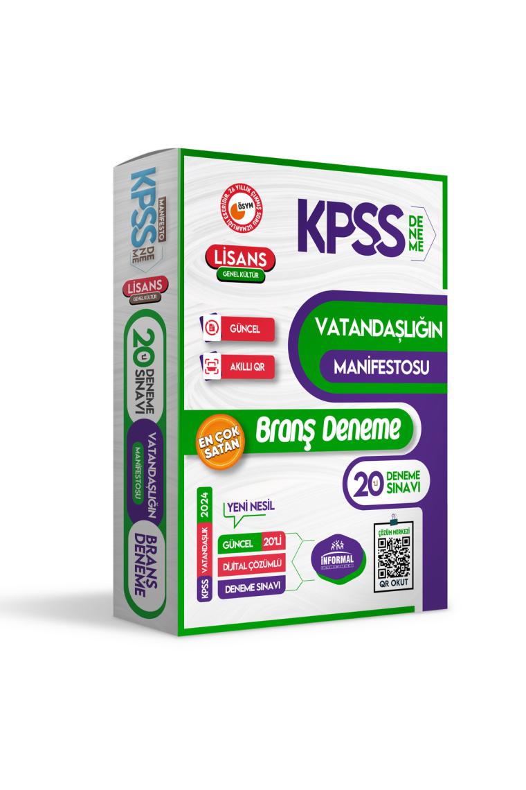 İnformal Yayınları 2025 KPSS Lisans Genel Yetenek Genel Kültür 5'li Manifesto Dijital Çözümlü Branş Deneme Seti