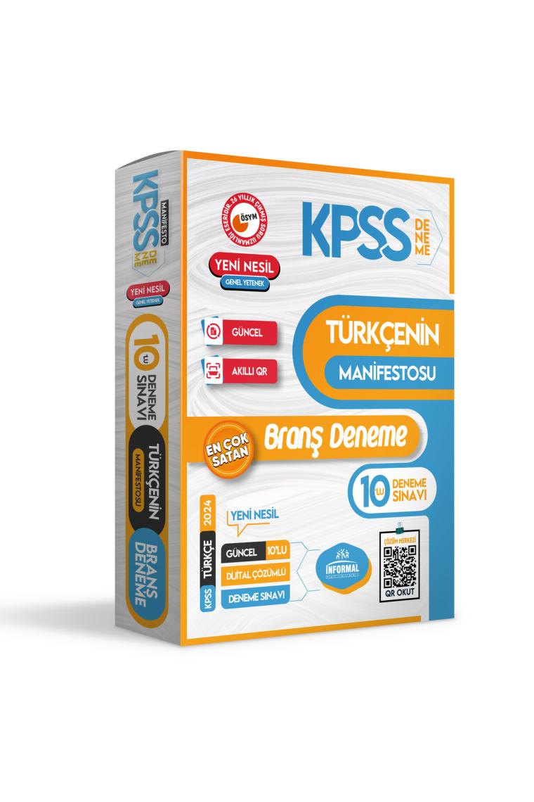 İnformal Yayınları 2025 KPSS Lisans Genel Yetenek Genel Kültür 5'li Manifesto Dijital Çözümlü Branş Deneme Seti