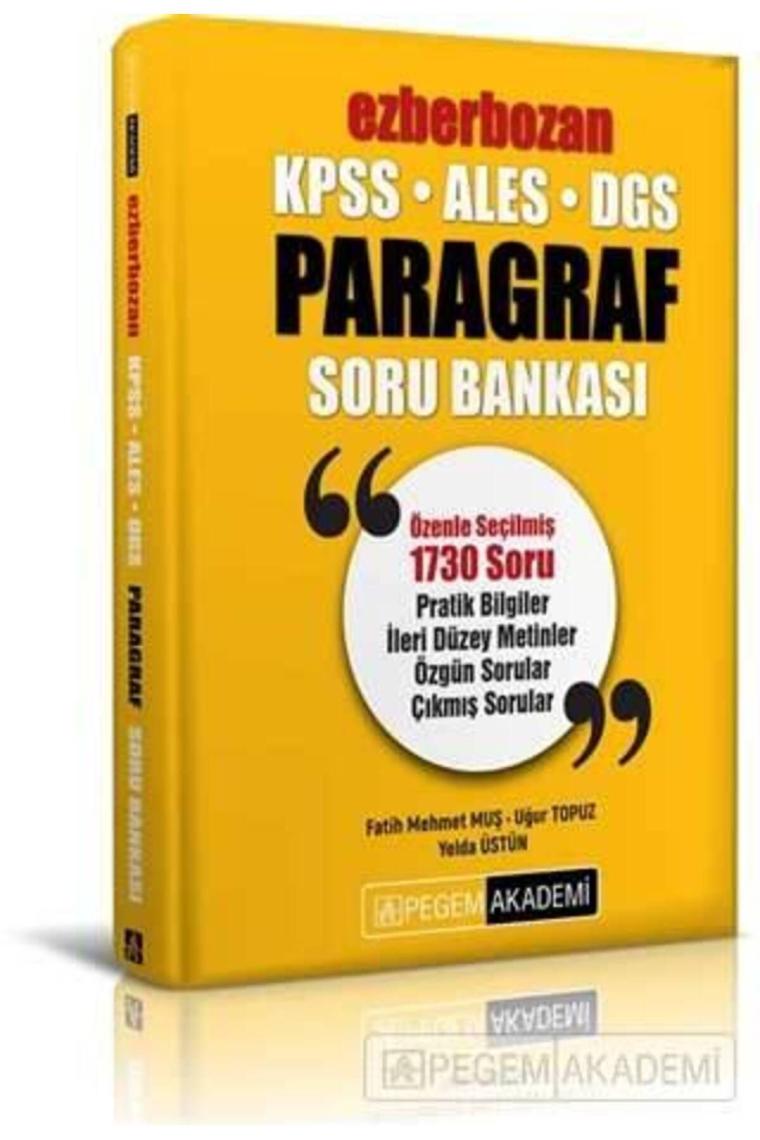 Pegem 2024 Kpss Ales Dgs Paragraf Ezberbozan Soru Bankası Pegem Akademi Yayınları