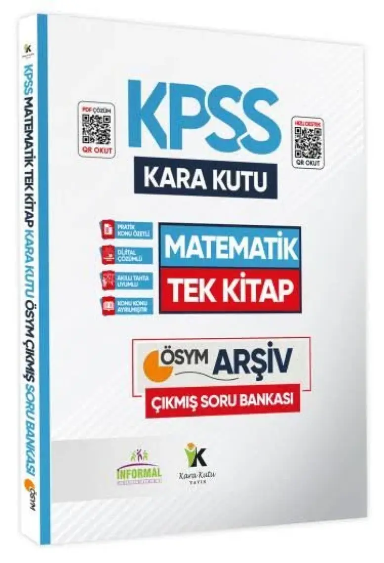 İnformal Yayınları KPSS Matematiğin Kara Kutusu Tek Kitap Dijital Çözümlü Konu Özetli ÖSYM Çıkmış Sor Bankası