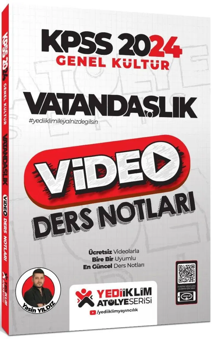 Yediiklim Yayınları 2024 KPSS Atölye Serisi Vatandaşlık Video Ders Notları