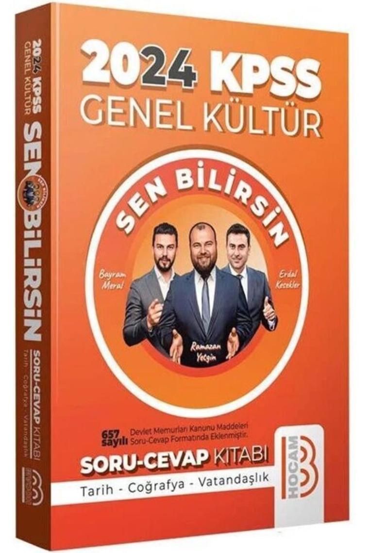 Benim Hocam KPSS 2024 Genel Kültür Sen Bilirsin Tarih Coğrafya Vatandaşlık Soru Cevap Kitabı