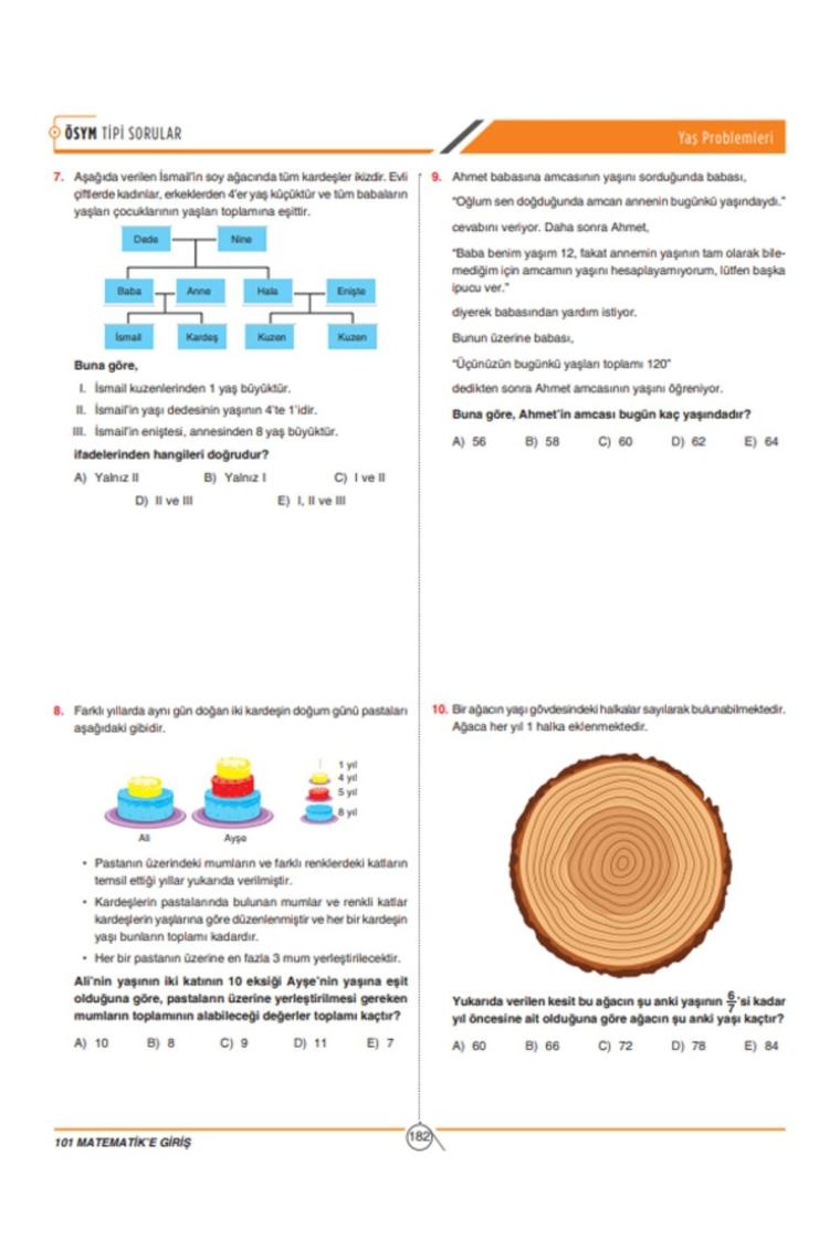 Açı Yayınları Matematik E Giriş 101 Soru Bankası