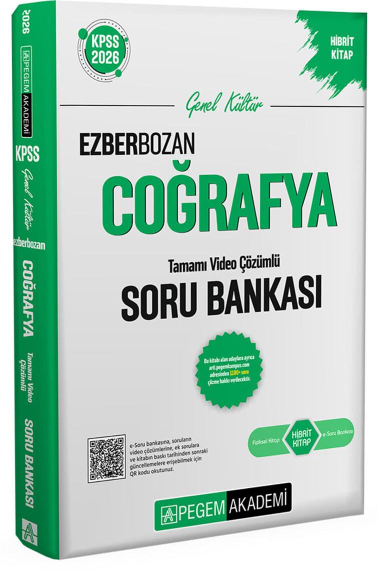 Pegem Akademi Yayıncılık 2022 Genel Yetenek Genel Kültür Ezberbozan Coğrafya Soru Bankası