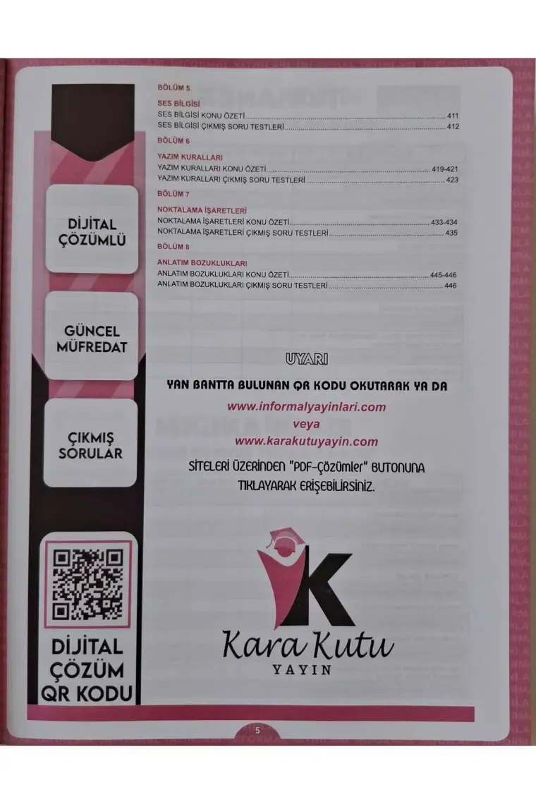 Karakutu Yayınları  KPSS Türkçenin Kara Kutusu Tek Kitap Konu Özetli D.çözümlü ÖSYM Arşiv Çıkmış Soru Bankası