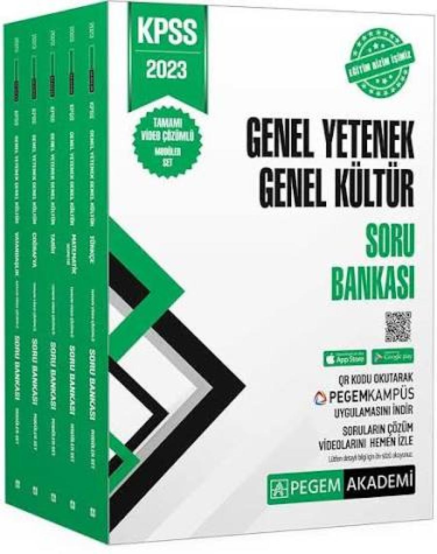 Pegem Akademi Yayıncılık KPSS 2023 Genel Yetenek Genel Kültür Tamamı Çözümlü Modüler Soru Bankası Seti (5 Kitap Takım)